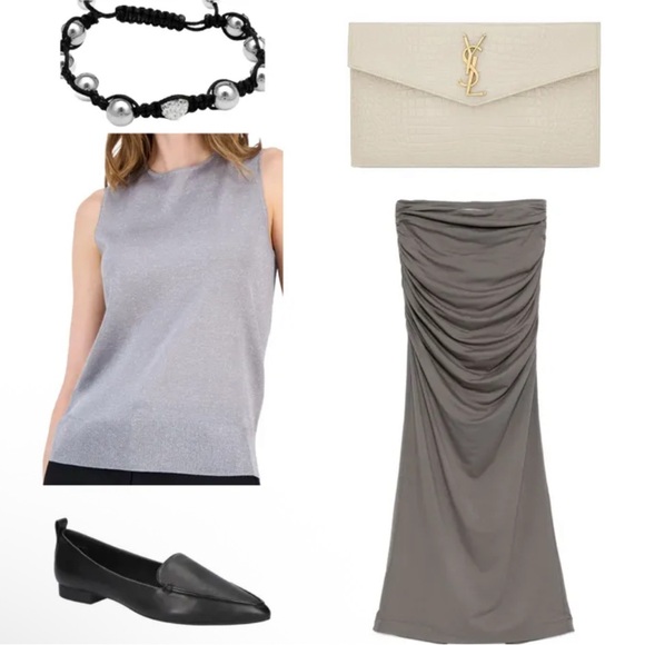 Black Cord Bracelet with Silver Beads and Pave Accent. Adjustable - Picture 3 of 7